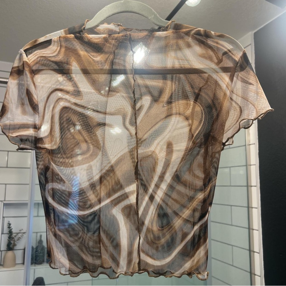 Sheer Swirl Pattern Top